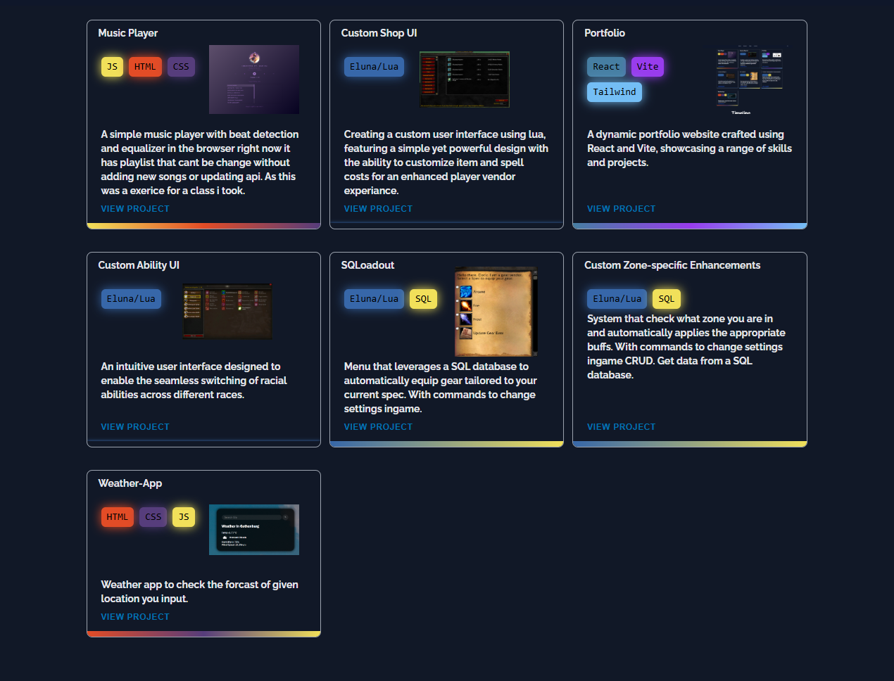 Old Portfolio (React) screenshot 1