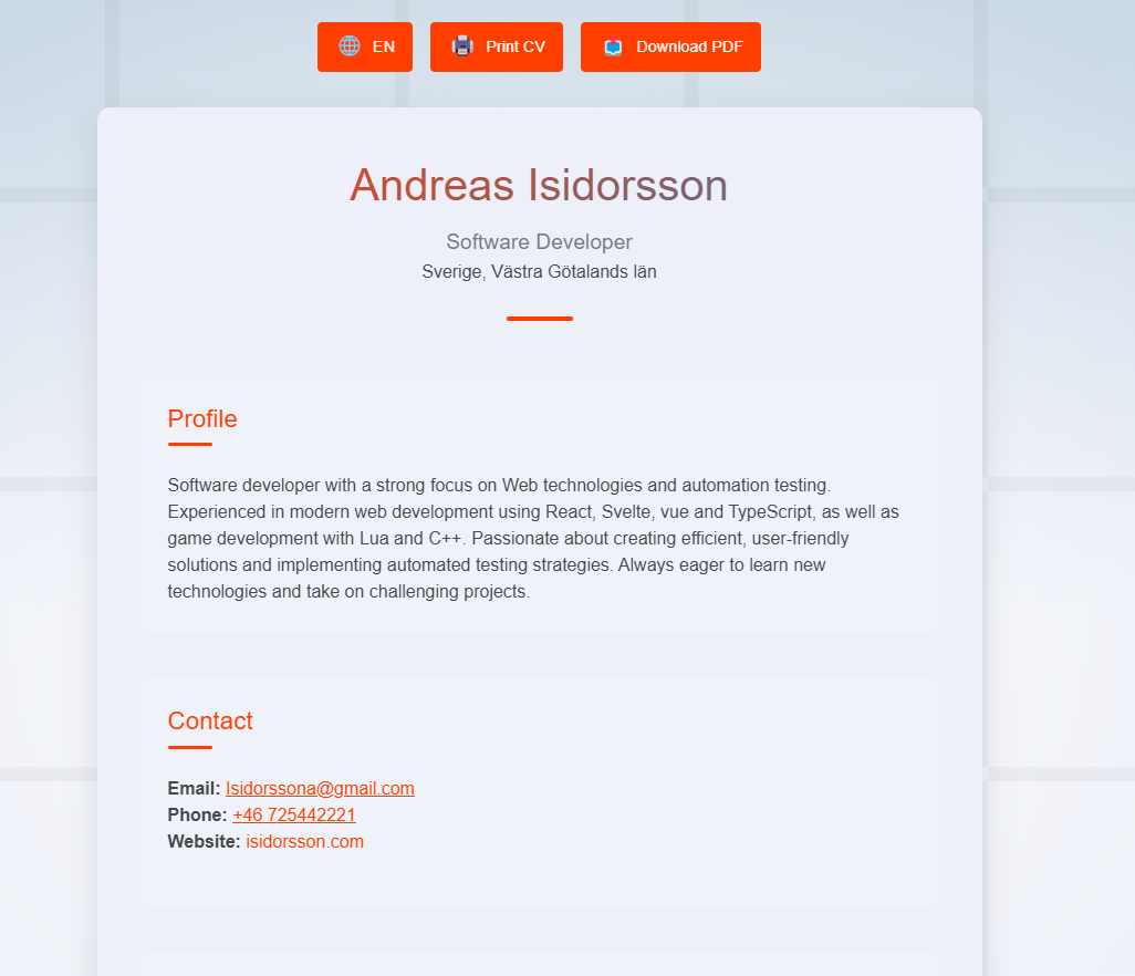 Svelte Portfolio screenshot 2