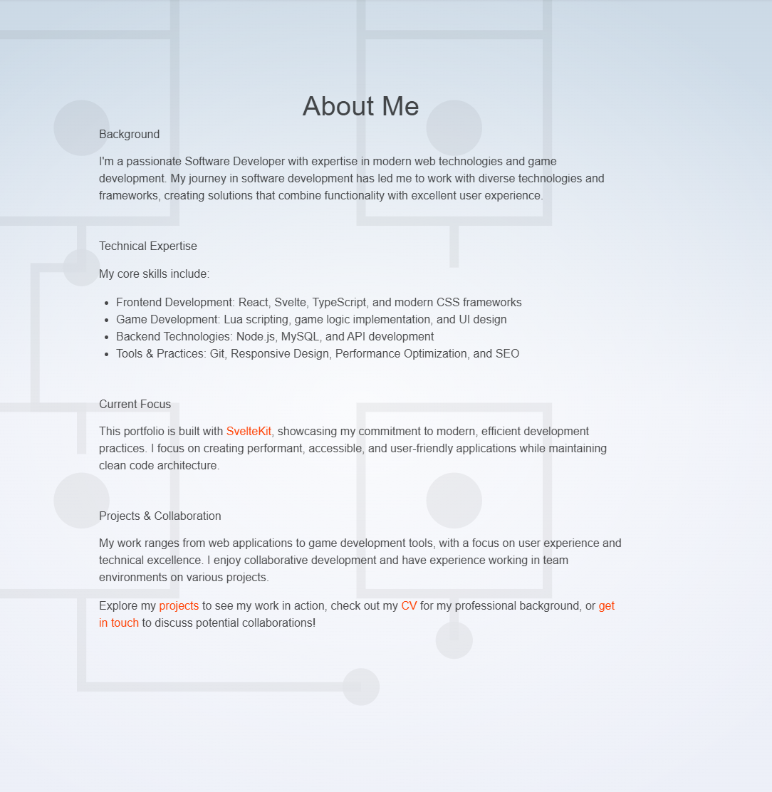 Svelte Portfolio screenshot 3